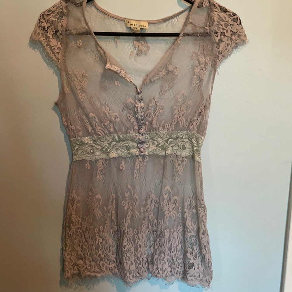 Sheer lace top